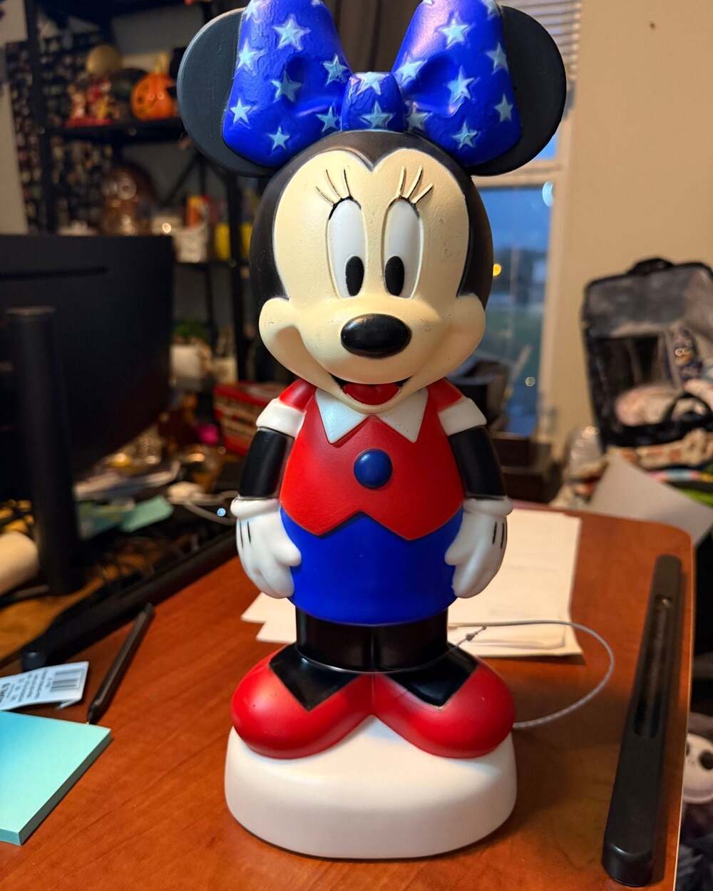 Disney Minnie Mouse 14” Light Up Blow Mold NEW Patriotic Stars and Stripes